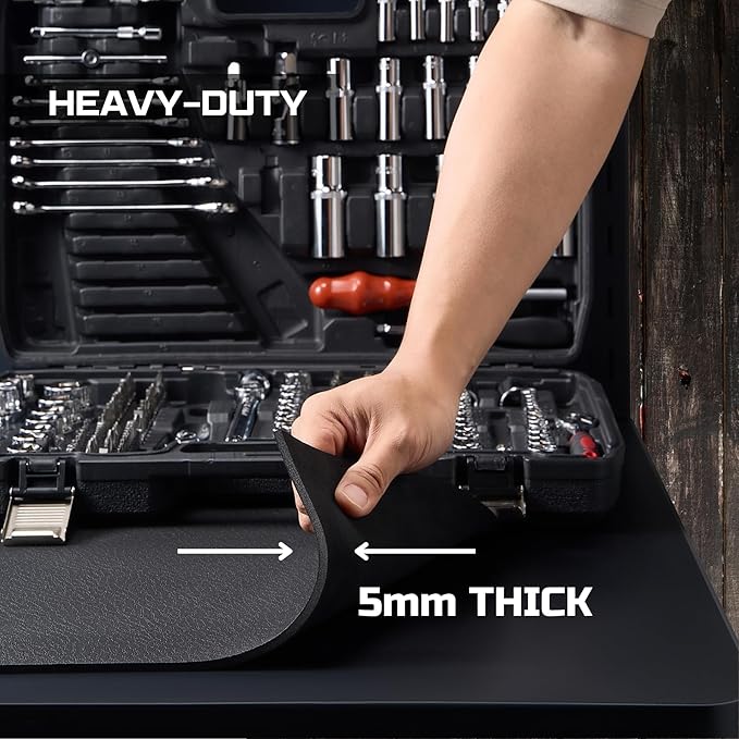 Workbench Mat 24X48 Inches, EVA Work Mat, Protect Your Work Bench Top, Heavy Duty Pad for Tool Box Top, Table, Tool Station, Rolling Cabinet Cart Cover Liner Matt, 48"X24" 5mm Thick