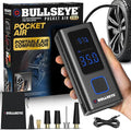 POCKET AIR PRO Tire Inflator Portable Air Compressor by Bullseye Pro for Tires, Balls, Bike with Persta Valve, Auto Shut Off, Inflates in 2 Min, Cordless Rechargeable 6000MAH,150 PSI, SoS Light