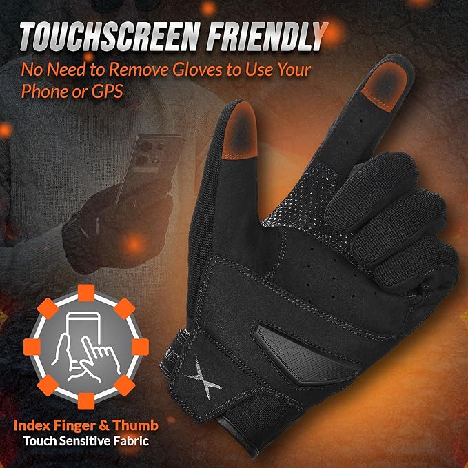 Breathable Motorcycle Gloves for Men with Kevlar & TPR Palm Protection Hard Knuckles Touchscreen