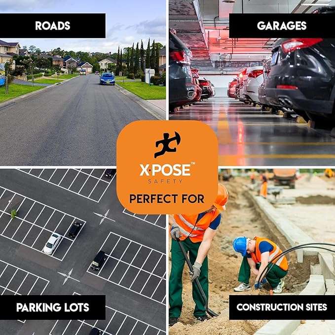 Xpose Safety 2-Pack Speed Bump Strips – 6 Ft Rubber Speed Humps with Modular Interlocking Design - Stop and Slow Cars - for Outdoor, Road, Ramp Ends, Driveway Curb Ramps