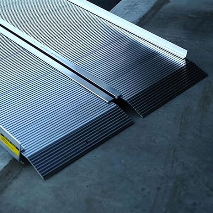 EZ-ACCESS TRAVERSE 2 Foot Durable Aluminum All Weather Singlefold Portable Folding Loading Ramp with Carrying Handles, Silver