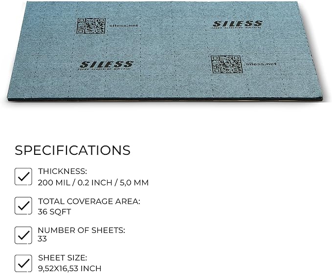 Siless LinerPRO 2in1 200 mil (5mm) 36 sqft Car Sound Deadening & Heat Insulation Closed Cell Foam - PE Foam Sound Deadener