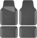 CAR PASS Waterproof Universal Fit Car Floor Mats, Car Mats Fit for SUV,Vans,sedans, Trucks,Set of 4pcs Car Carpet with Driver Heel Pad (All Gray)
