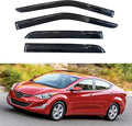 KPY Window Visor Compatible with Hyundai Elantra Sedan 2011-2016 (Excludes GT), 4PC Rain Guard Side Window Vent Deflectors Tape-On Mugen Style, 2011 2012 2013 2014 2015 2016