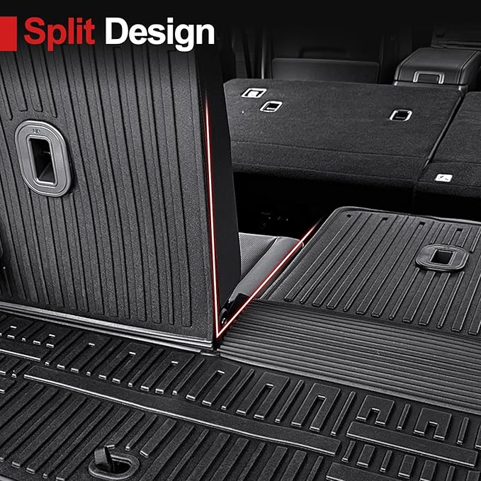 Cargo Mat for 2025 Hyundai Santa FE, All Weather TPE Cargo Mat with Backrest Mat Rear Cargo Liner Protection for Hyundai Santa Fe Calligraphy Accessories (Fit Hybrid and Fuel) 2024 2025