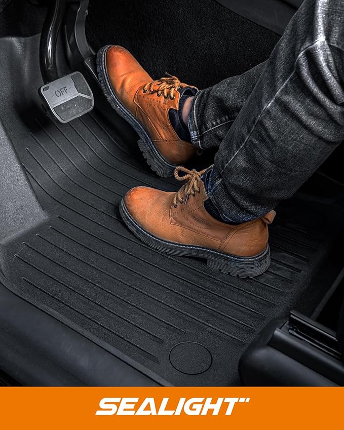 2024 2025 Tesla Model 3 Floor Mats All Weather Full Set Made by SEALIGHT- Custom Fit for Model 3 Highland, Premium TPE Floor Liners, Waterproof, Anti-Slip & Easy to Clean Car Mats