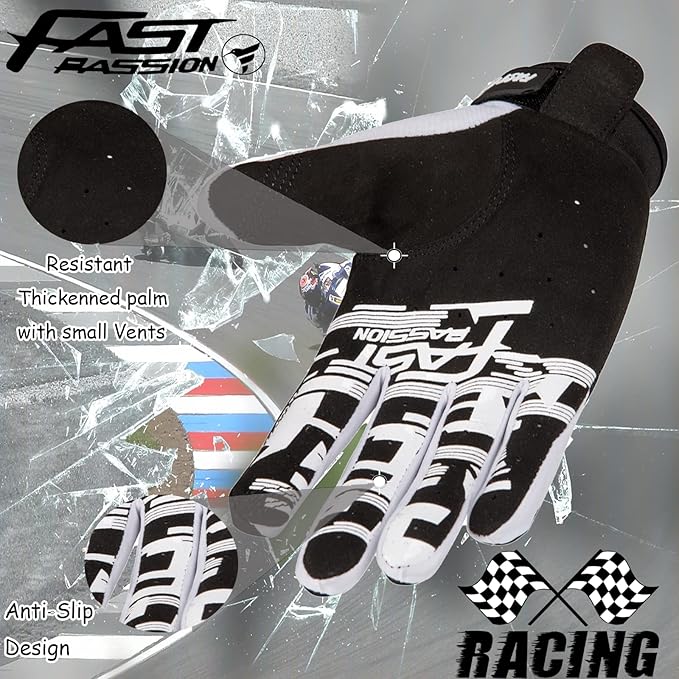 Motorcycle Gloves for Men/Women - Dirt Bike & Motocross Gloves with Anti-Slip ATV BMX MX MTB Riding Cycling Features