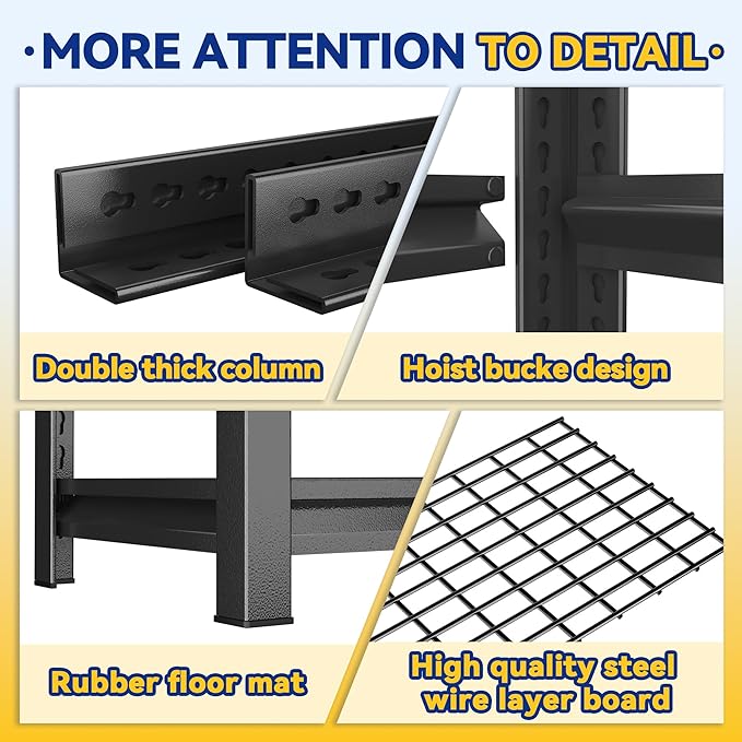 Garage Shelving,Heavy Duty 5-Tier Wire Shelving Unit - 72" H x 35.4" W x 15.7" D, 2500 lbs Load Capacity Storage Shelves,Adjustable Metal Shelves for Garage, Kitchen, and Pantry Storage