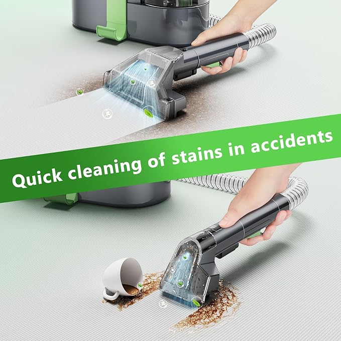 Carpet Cleaner Machine, 18Kpa Portable Carpet Spot and Upholstery Cleaner, 500W Powerful Suction Deep Couch Cleaner Machine with Handle for Pet Stains, Sofa, Car Seat, Furniture