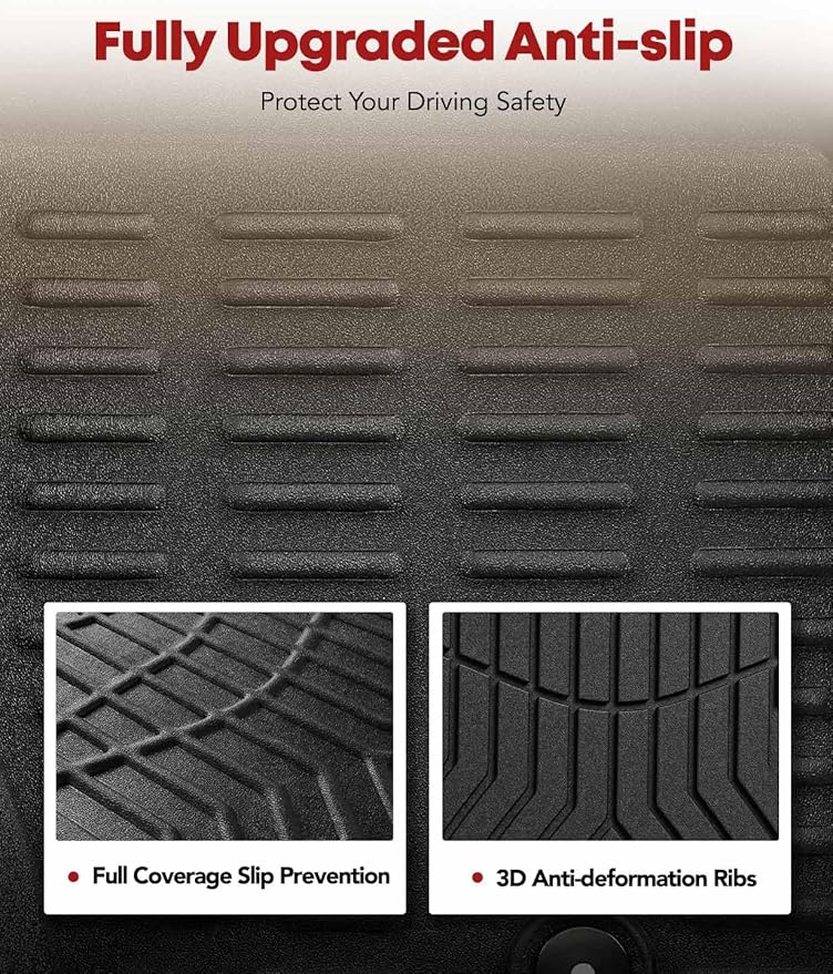 YHTAUTO Floor Mats Fit 2013-2018 Toyota RAV4(Not Fit Hybrid or Prime), TPE All Weather Car Mats Waterproof Anti-Slip Odorless Floor Liner, Interior Car Accessories Front & 2nd Row Liner