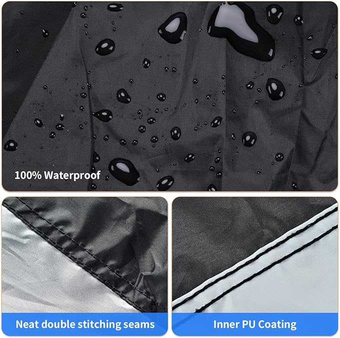 Motorcycle Cover, Coverado Motorcycle Covers Waterproof Outdoor Storage with Lockholes and Night Reflector, All Weather Waterproof Sun Protection Outdoor Scooter Cover Universal Fit Up to 93" Motors