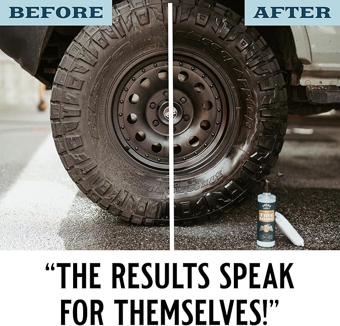 SOCAR Blue Suede Tire Shine Spray & Protectant. New-Tire Smooth Shine. for Rubber, Vinyl, Plastic, Leather, 16 fl oz. UV Protection, No Sling, for Cars, Motorcycles, RVs.
