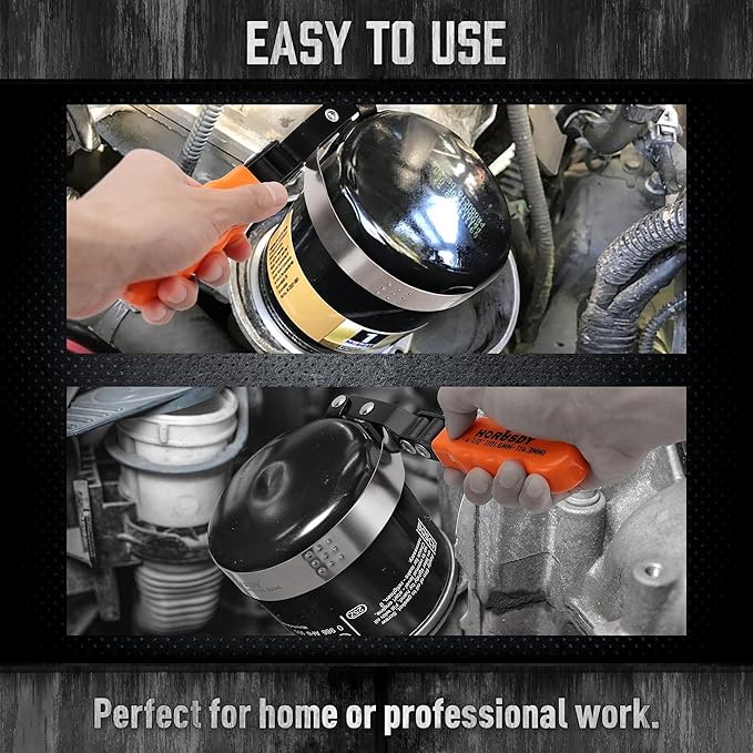 HORUSDY Large Swivel Oil Filter Wrench, 4" to 4-1/2" Ajustable Car Oil Filter Removal Tool, Durable & Easy Operation