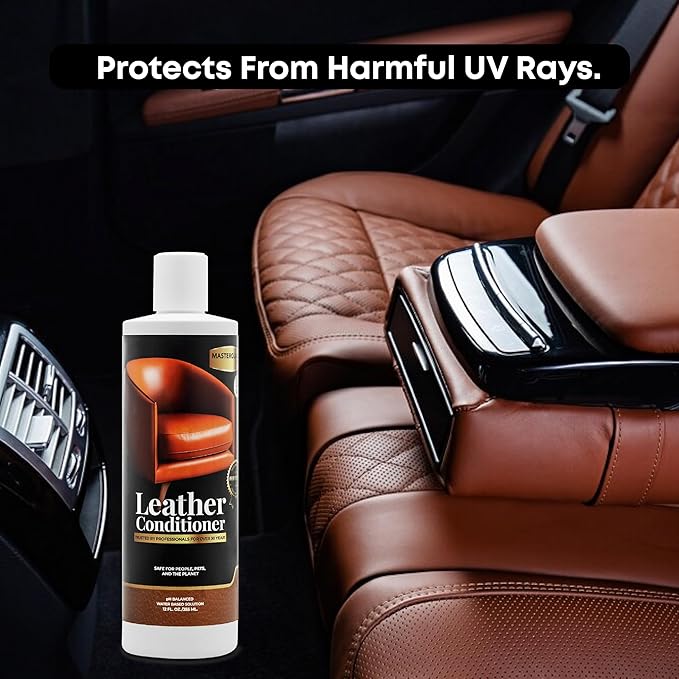 Water Based Solution Leather Conditioner w/Microfiber Cloth - Car Interior, Furniture, Shoes, Boots, Couches, and Purses - Leather Restorer & Conditioner for Seats, Sofas, and More