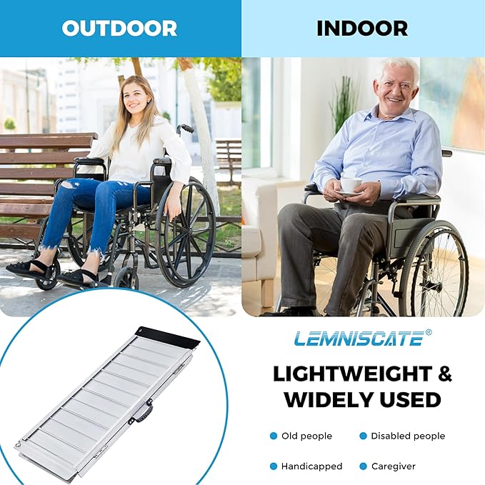 LEMNISCATE 3FT Wheelchair ramp,29.2” W,Non-Slip Portable Aluminum Wheel Chair Ramps, Folding Ramps for Wheelchair for Homes,Entry, Shed, Steps, Stairs, Handicap, Doorways, Curbs, 800LBS Capacity