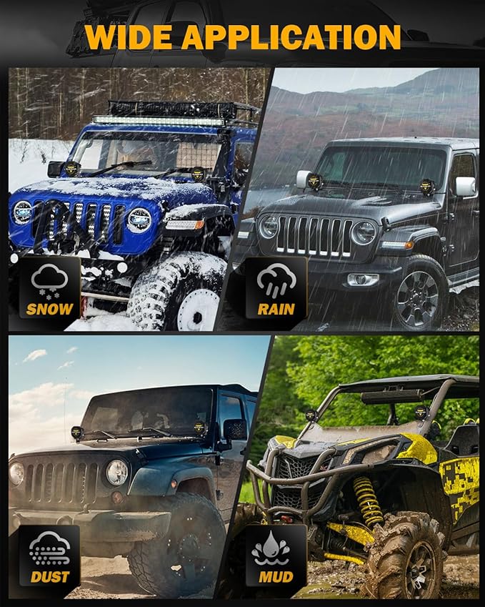 Auxbeam 3" LED Pod Light Covers, XP-Ultra Series PC Lens Offroad Protective Covers for Specific Light Model (No Compatible Color Play Series)