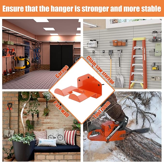 Weedeater Hanger Wall Mounted Grass Trimmer Rack Heavy Duty Garden Tool Hanger Steel Weed Whackers Holder Hedge for Grass Garden Tools
