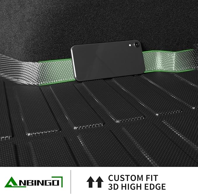 ANBINGO® Floor Mats & Cargo Liner for 2007 2008 2009 2010 2011 CR-V, Waterproof Car Mats All Weather Guard TPE Floor Liners Front & Rear Row & Trunk Mats, CRV Full Set - Black