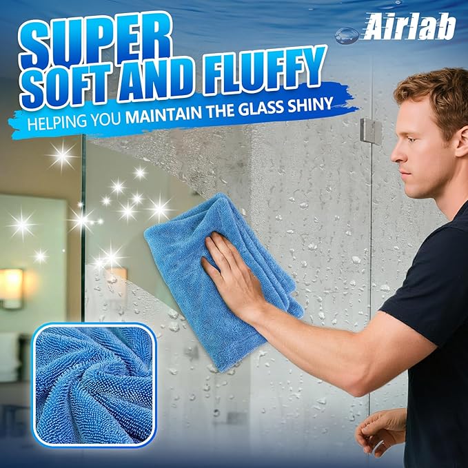 Airlab Microfiber Towels for Cars Wash Drying Towel Detailing Cloth, Ultra Absorbent, Streaks Free, Lint Free Cars, Trucks, SUVs, RVs, Motorcycles, Bath Wipes, 24 x 16 Inch, 1200 GSM, Pack of 1, Blue