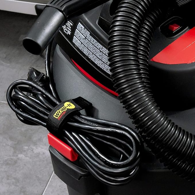 Quick-Straps by Wrap-It Storage – 9” (12-Pack) Black - Hook and Loop Straps for Hose and Cord Storage and Organization