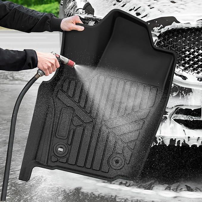 AUTOSAVER88 Floor Mats Fit for 2025 Toyota Tacoma Double Cab, All Weather TPE Floor Liners Custom Fit for 2024 Tacoma Automatic Transmission Non Hybrid, Front&Rear 2 Row Car Mats Accessories, Black