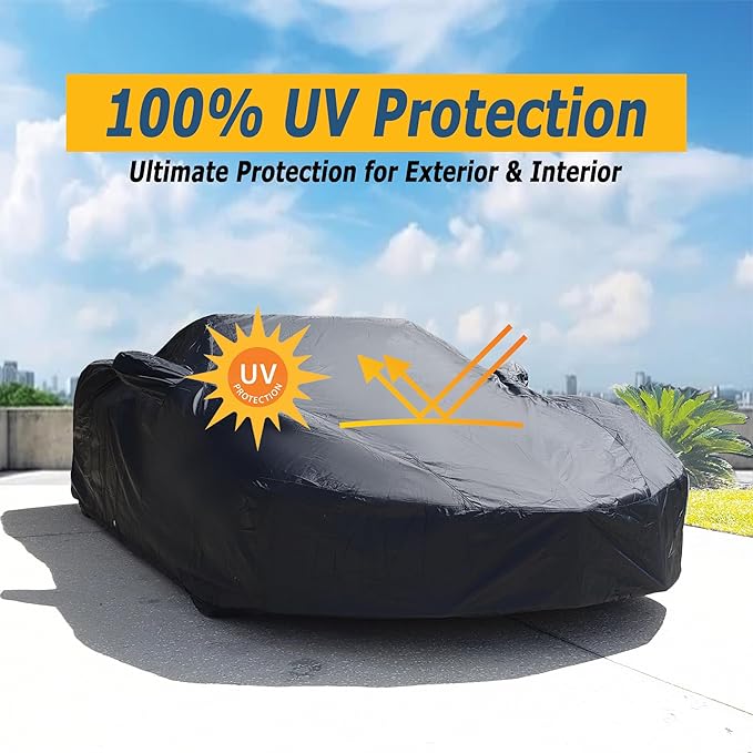 All Weather Waterproof car Cover Good for rain Snow uv Protection dust Compact Sedan Civic Elantra IS300 C320 190E Corolla Jetta A3 240SX Lancer Gray