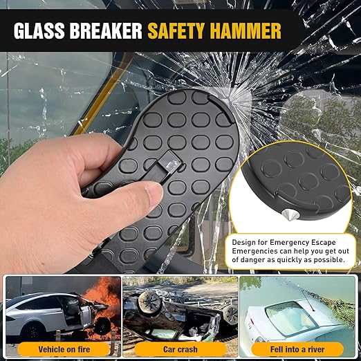 Nilight Car Door Step for Roof Access Universal Car Step Hook for Roof SUV Trucks Folding Aluminum Alloy Vehicle Door Latch Step Pedal with Glass Breaker Safety Hammer, Max Load 400lbs, 1 Pack Black