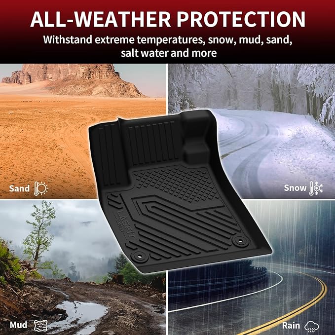 LASFIT Floor Mats and Trunk Mat for Honda Accord Sedan 2023 2024 2025 2026 (Include Gasoline & Hybrid), All Weather TPE Floor Liners 1st & 2nd Row & Cargo Mat Full Set, Black
