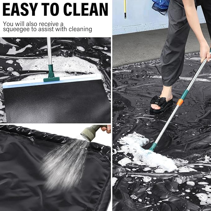 Containment Mat (7'9"W x 18'6"L) - Non-Slip Garage Floor Mat & Car Parking Mat, Heavy Duty Waterproof Protection from Snow, Rain, Mud, Easy to Clean & Install - for Garage, Workshop,Parking
