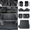 Floor Mats Set for 2025 Toyota 4Runner Fuel 5-Seater, Full Coverage All Weather TPE Car Mats with Cargo Mat & Trunk Backrest Protectors & 4 Door Sill Guards