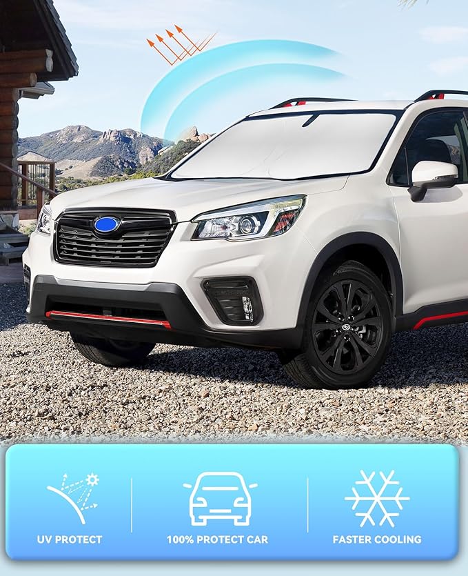 Sun Shade for Forester 2013-2018 Windshield Sunshade for Subaru Forester 2017 2016 Windshield Cover Window Shields Fit Forester Crossover, Base, Premium, Sport, Limited Accessories Sun Visor Protector