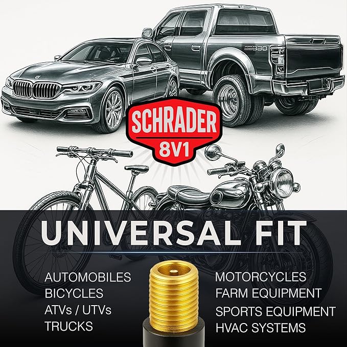 Chuck Mates™ Reach360™ Platinum Series Articulating Rigid 7" Extension with Adapter for Tire Inflators | Dually Trucks RV Bicycle Car Semi