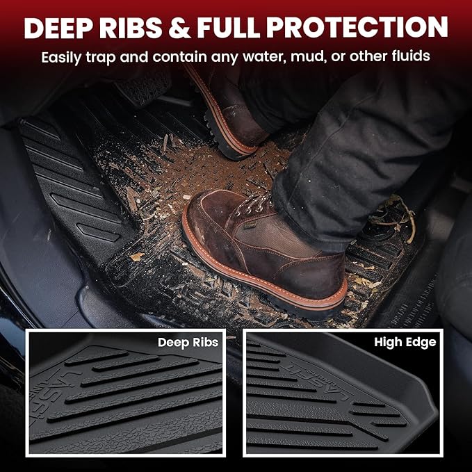 LASFIT Floor Mats&Trunk Mat for Toyota Crown 2023-2026 All Weather TPE Mats Custom Fit Floor Liner for Toyota Crown XLE/Limited/Nightshade/Platinum 1st&2nd Row Full Set Car Mats and Cargo Liner, Black
