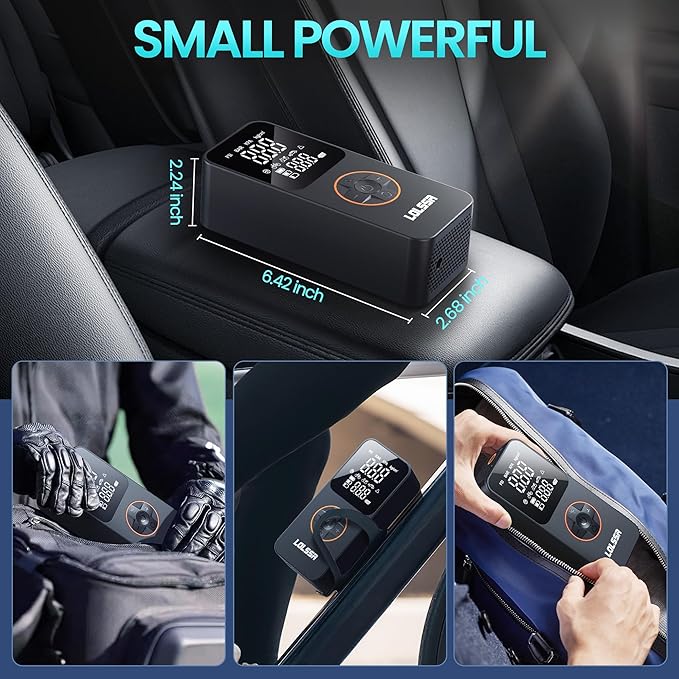 Tire Inflator Portable Air Compressor-Air Pump 20000mAh & 150PSI Cordless Electric for Car, Motorcycle, Bike, Ball, with Tire Gauge Pressure, Dual-Use Type (Orange)