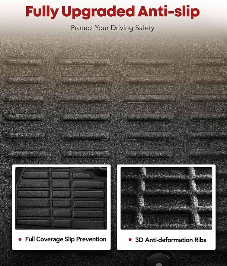 YHTAUTO Floor Mats Fit 2009-2013 Subaru Forester, TPE All Weather Car Mats Waterproof Anti-Slip Odorless Floor Liner, Interior Car Accessories Front & 2nd Row Liner