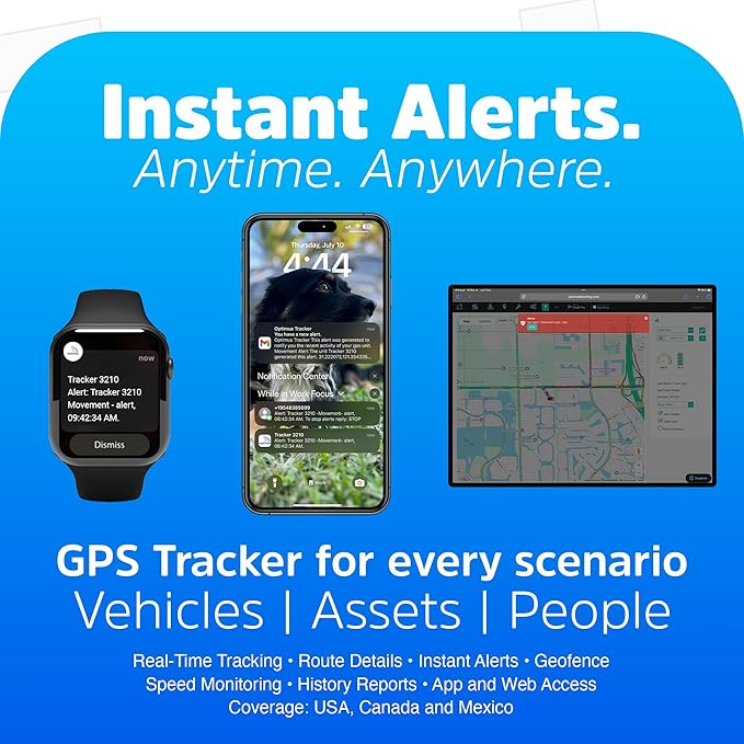 Optimus Wired GPS Tracker for Vehicles - Easy Installation on Car's Battery - Low Cost Subscription Plan Options
