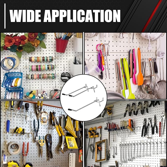 C&T 80 Piece Pegboard Hooks Assortment Kit, Pegboard Accessories Organizer Set with Bins, 1/8 and 1/4 in pegboard Hooks, for Hanging Tools, Organizing Various Tools,Garage Pegboard Wall Organization