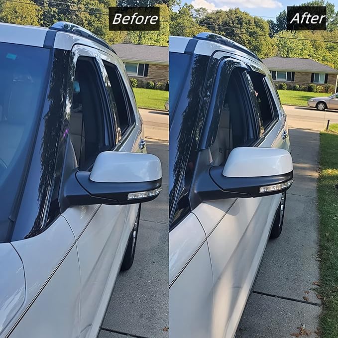 94276 Sunproof Waterproof Side Window Wind Deflector, 4pcs Protective Replacements Rain Guards, Window Visor fit for 2017 2018 2019 2020 2021 2022 2023 2024 Honda Ridgeline