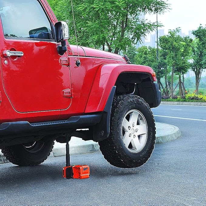 E-HEELP Electric Car Jack 5Ton 12V Kit Hydraulic (Lifting Range: 6.1~17.7 inch) with Inflator Electric Jack for Car SUV Sedan MPV Change Tires Garage Repair Emergency Kit
