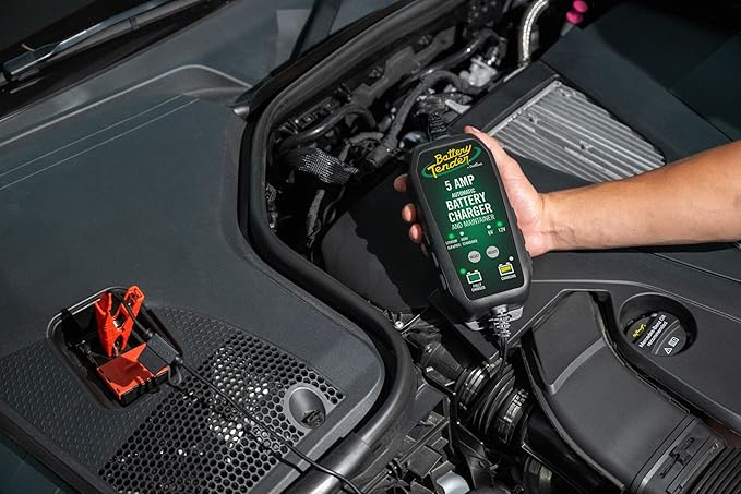 Battery Tender 5 AMP 12V Battery Charger and Maintainer - Automotive Smart Automatic Battery Charger for Cars SUVs and Trucks -Lead Acid, AGM, Gel, & Lithium - 022-0186G-DL-WH