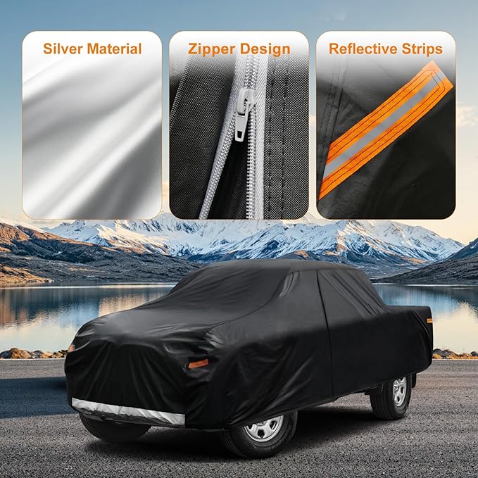 Kayme Truck Cover Custom Fit Dodge Ram 1500(1994-2001) Quad/Extended Cab Long Bed. Full Exterior Heavy Duty Outdoor Pickup Truck Car Cover Waterproof All Weather.Car Tarp for Wind Sun Dust Protection.