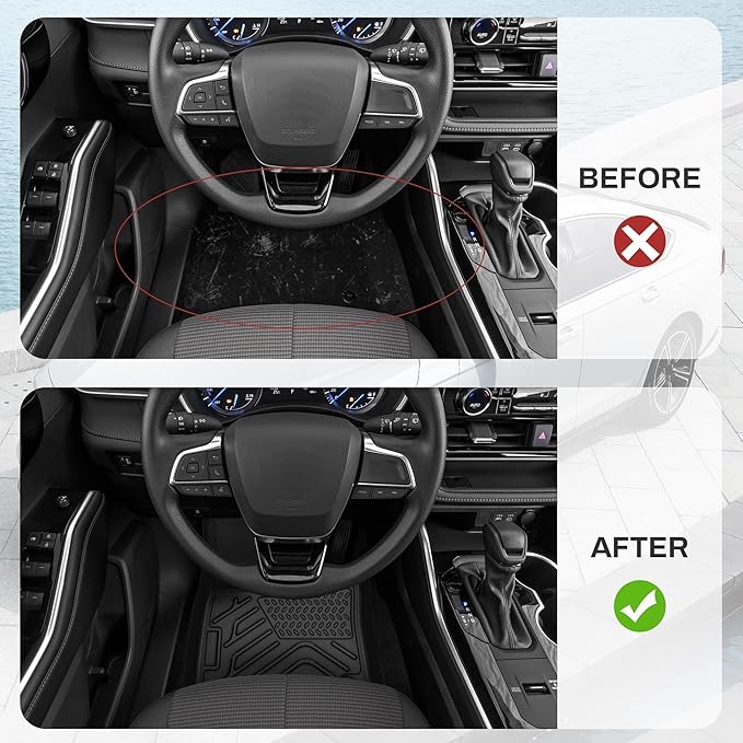 AUTOSAVER88 Floor Mats & Cargo Liners Fit for Kia Telluride 7/8 Seats 2025 2024-2020, All Weather TPE Custom for Floor Liners Trunk Mats Heavy Duty Waterproof Car Mats Set Interior Accessories, Black