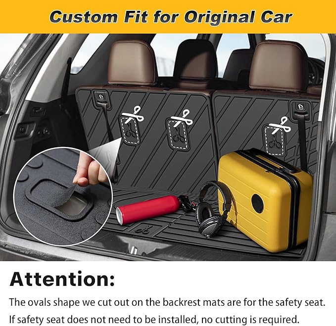 2025 Pilot Floor Mats & Cargo Liner & Backrest Mat Fit for Honda Pilot 2023 2024 2025: All Weather Protection Floor Liner with Back Seat Cover - 1st 2nd 3rd Row Floor Mats Trunk Mat Pilot Accessories