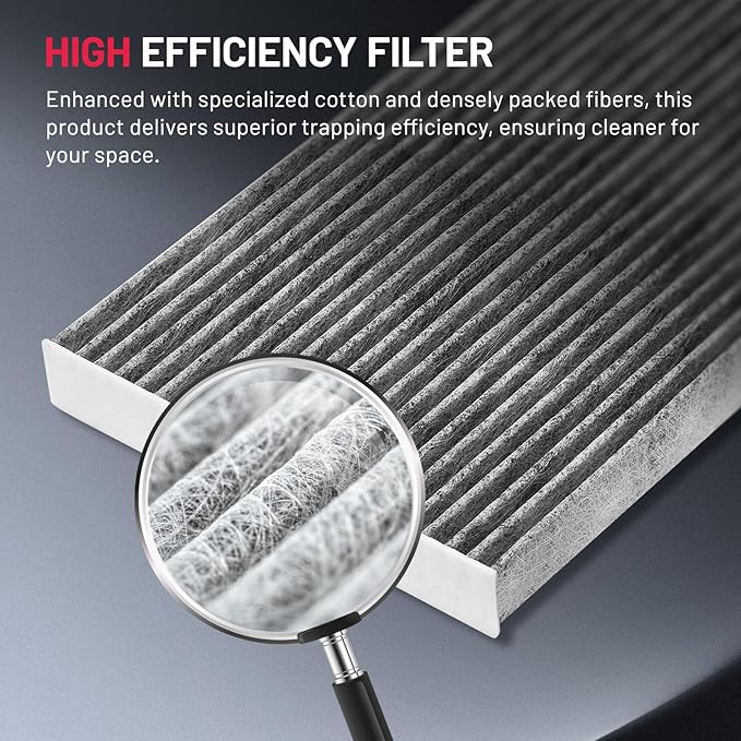 BDFHYK Cabin Air Filter with Activated Carbon Compatible with Ford Explorer 2011-2019, Flex 2009-2019, Taurus 2015-2019, Compatible with Lincoln MKT 2010-2019, MKS 2010-2016, Replace# CF11176