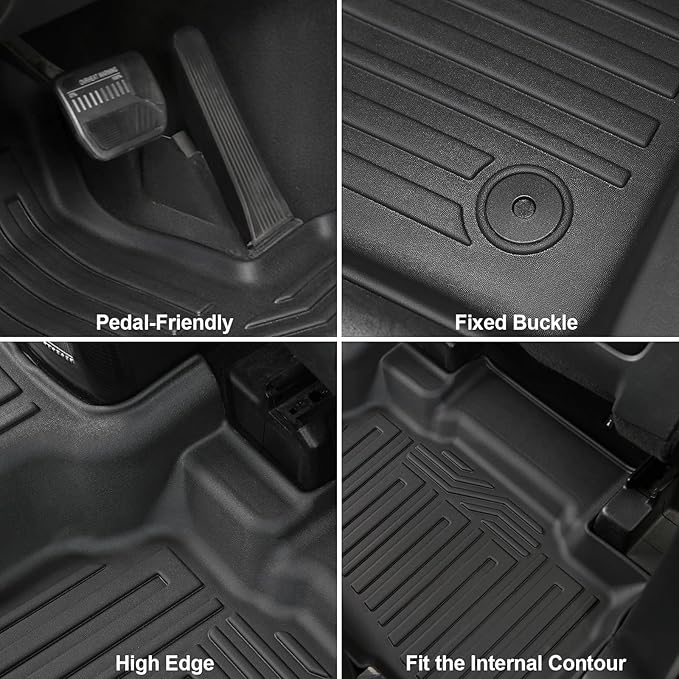 Floor Mats for 2025 2020-2024 Ford Explorer (6-seat), All Weather TPE Floor Mat Cargo Mat with Backrest Mats for Ford Explorer ST Car Accessories