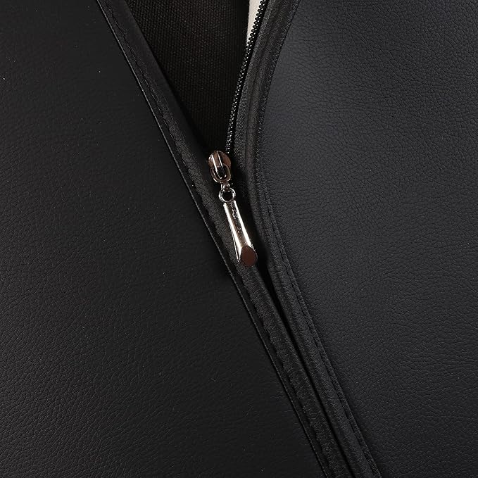 JOJOBAY Car Seat Covers for Dodge Ram 2 Pcs Front,Fit Ram 2009-2025 1500/2500/3500 Pick-up Truck,Crew,Regular,Quad,Mega Cab,Waterproof Leather Seat Covers Protectors（2 PCS Front,Black-Grey）
