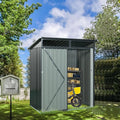 Metal 5x3 FT Garden Storage Shed, Outdoor Small Shed with Sloped Water-Resistant Roof and Lockable Door for Backyard, Patio,Garage and Bike Storage Grey
