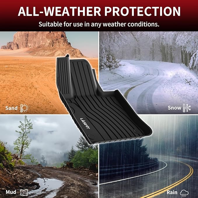 LASFIT Floor Mats for Mercedes Benz GLC 2023-2025 (Coupe Only for 2024-2025), GLC300 / GLC350e / GLC43 AMG/GLC 63 AMG S E, All Weather TPE Floor Liners Custom Fit GLC Car Mats 1st & 2nd Row Mats