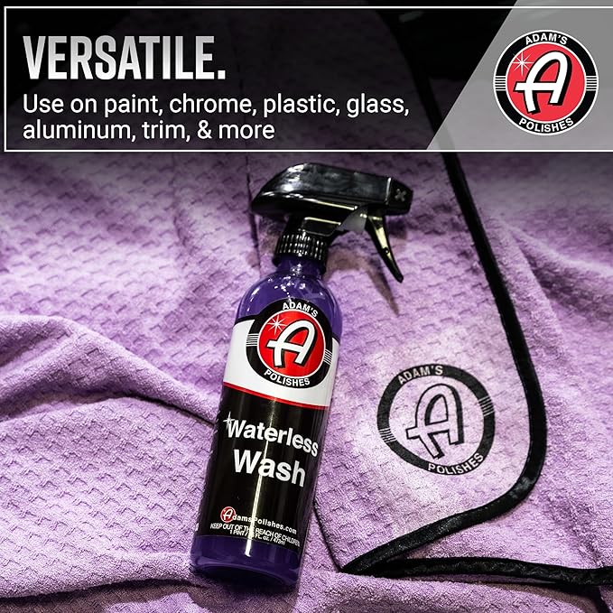 Adam's Polishes Waterless Wash - Car Cleaning Spray for Detailing | Safe Ultra Slick Lubricating Formula for Car, Boat, Motorcycle, RV | No Garden Hose, Wash Soap, or Foam Cannon Needed - Pack of 2