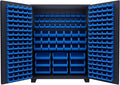 Jamco Tool Storage Cabinets with Bin Mounts, Model DE, Includes 230 Bins, 60-Inch W x 24-Inch D x 78-Inch H, Blue Bins